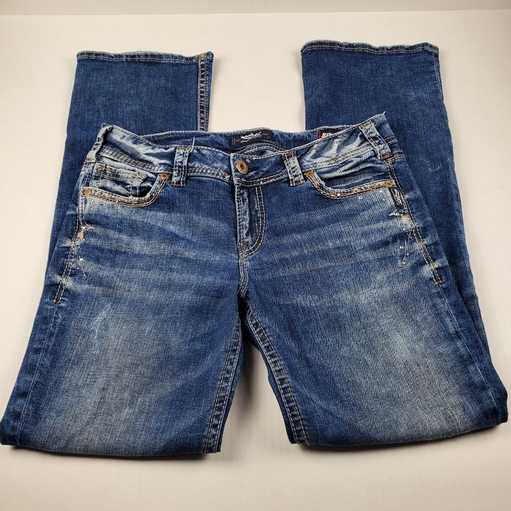 Silver Suki Mid Slim Boot Embellished Jeans 33x33